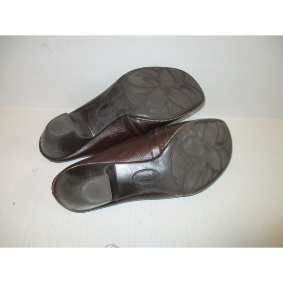 *Bjorndal Chestnut Brown 'GENA' MaryJane Slide Clog Mules - Picture 8 of 9